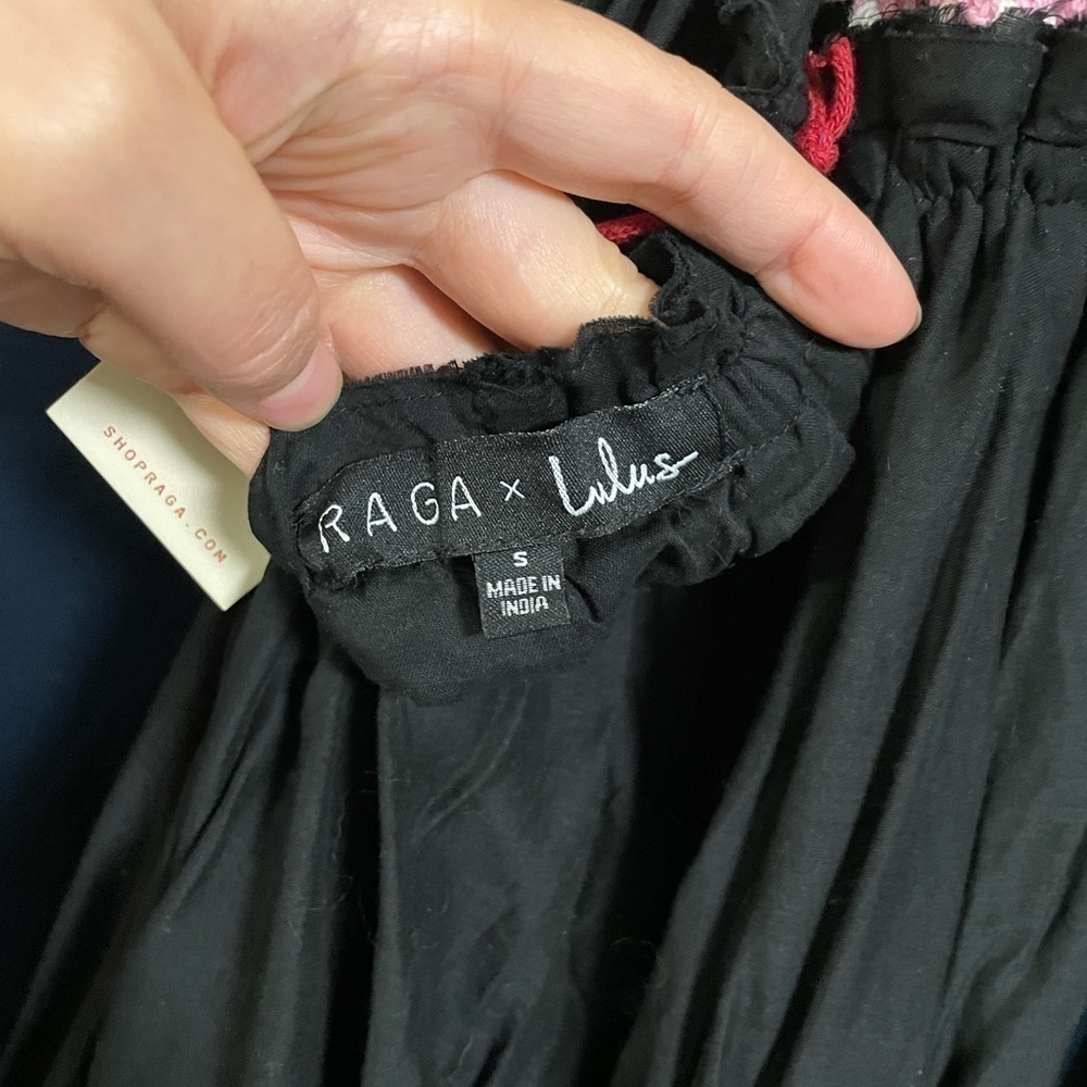 RAGA Black Maxi Dress with Multicolor Striped Bodice - Picture 5 of 9